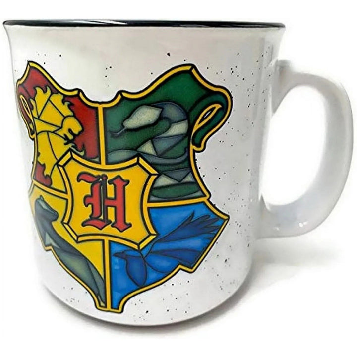 Harry Potter Hogwarts Stained Glass Crest Camper Mug 20oz - Shadow Anime
