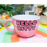 Hello Kitty Face and Polka Dots Ceramic Soup Mug 24 oz - Shadow Anime