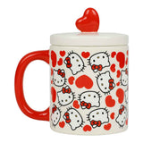 Hello Kitty Hearts All Over Mug With Heart Lid - Shadow Anime