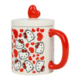 Hello Kitty Hearts All Over Mug With Heart Lid - Shadow Anime