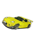 Initial D Yellow RX7 Die Cut Throw Blanket - Shadow Anime