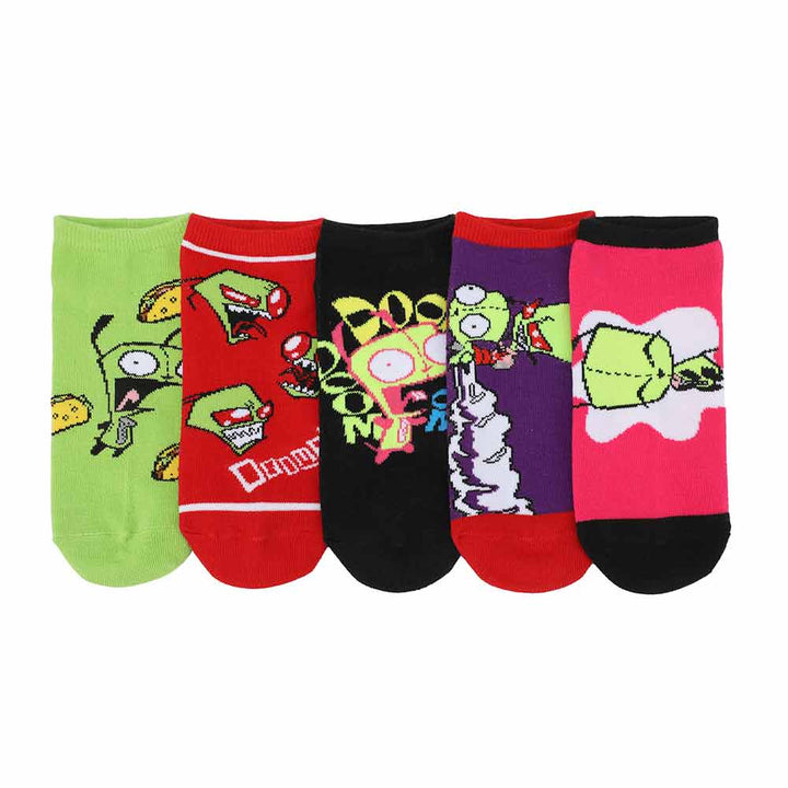 Invader Zim & Gir 5 Pack Ankle Socks - Shadow Anime