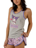 Kuromi Milkshake Juniors Tank Top & Shorts Sleepwear Set - Shadow Anime