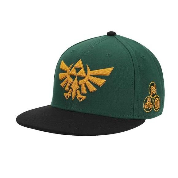 Legend of Zelda Hyrule Crest Flat Bill Snapback Hat - Shadow Anime