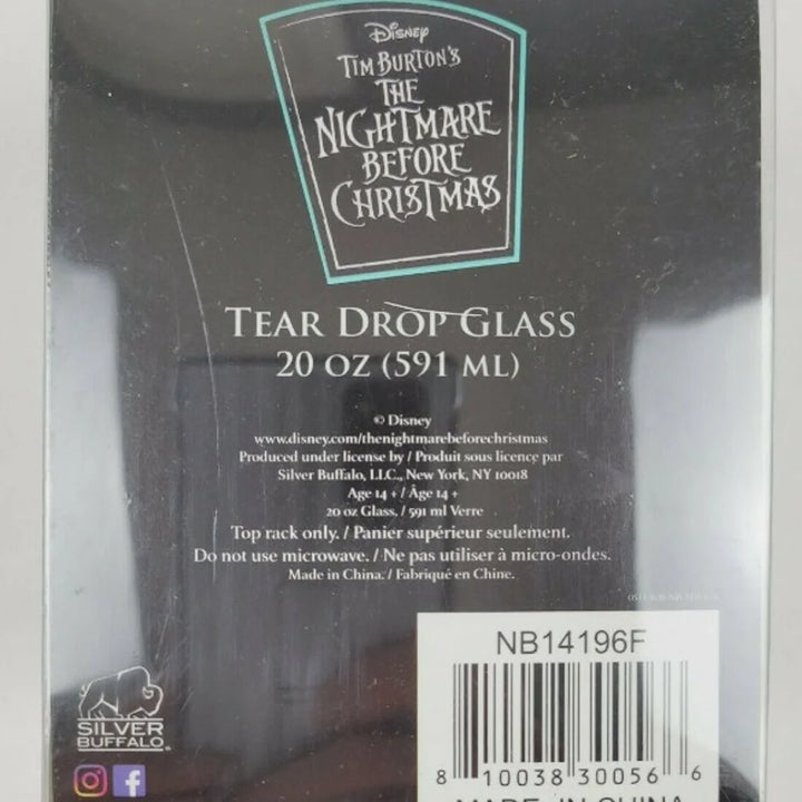 Nightmare Before Christmas Jack Skellington Teardrop Wine Glass 20 oz