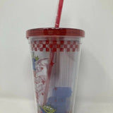 Disney Toy Story Pizza Planet Tumbler W/ Alien Spaceship Ice Cubes