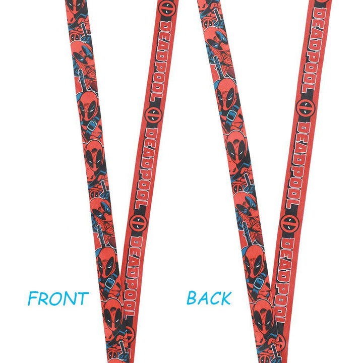 Marvel Deadpool All Over Lanyard With Logo Charm - Shadow Anime