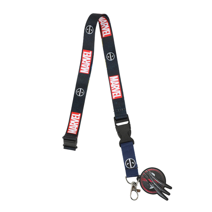 Marvel Deadpool & Wolverine All Over Lanyard With Logo Charm - Shadow Anime
