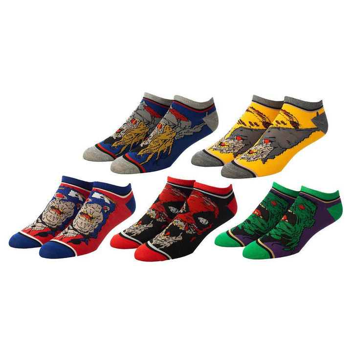 Marvel Zombie Characters 5 Pair Ankle Socks - Shadow Anime