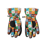 Minecraft Icons All-Over Print Youth Ski Gloves with Sure Grip Liners - Shadow Anime