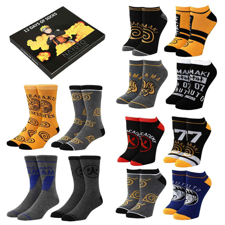 Naruto Shippuden 12 Days of Socks Advent Box Set - Shadow Anime