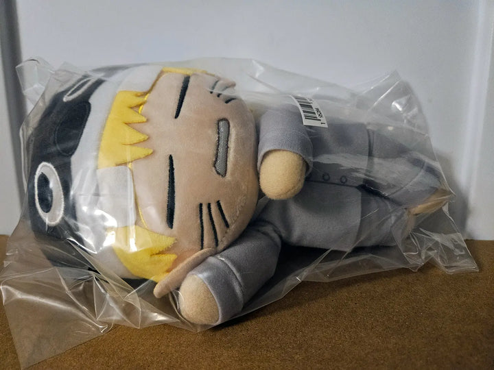 Naruto Uzumaki sleeping plush with cap inside clear packaging, full view, by Great Eastern Entertainment.