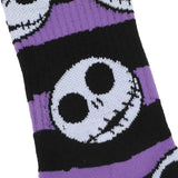 Nightmare Before Christmas Jack AOP Adult Black & Purple Athletic Crew Socks - Shadow Anime