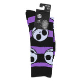 Nightmare Before Christmas Jack AOP Adult Black & Purple Athletic Crew Socks - Shadow Anime