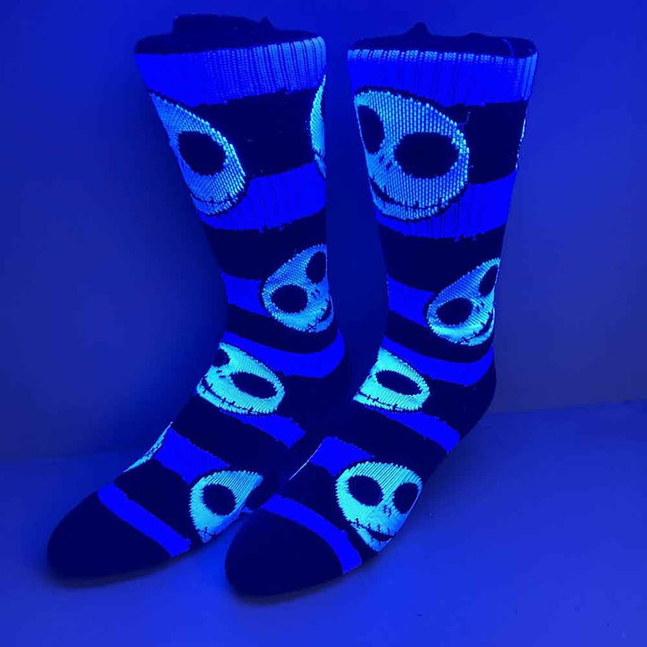 Nightmare Before Christmas Jack AOP Adult Black & Purple Athletic Crew Socks - Shadow Anime