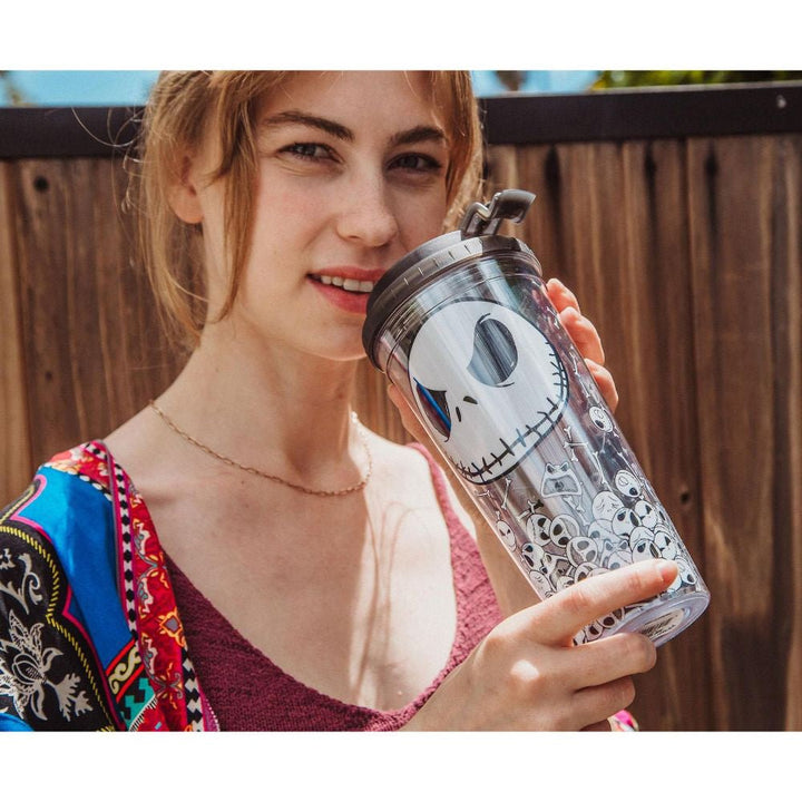 Nightmare Before Christmas Jack Skull Faces Travel Tumbler - Shadow Anime