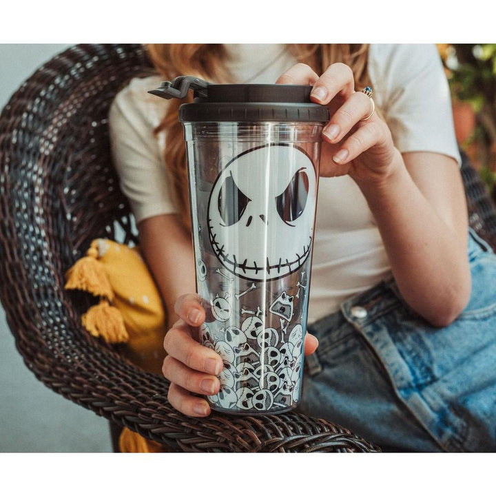 Nightmare Before Christmas Jack Skull Faces Travel Tumbler - Shadow Anime