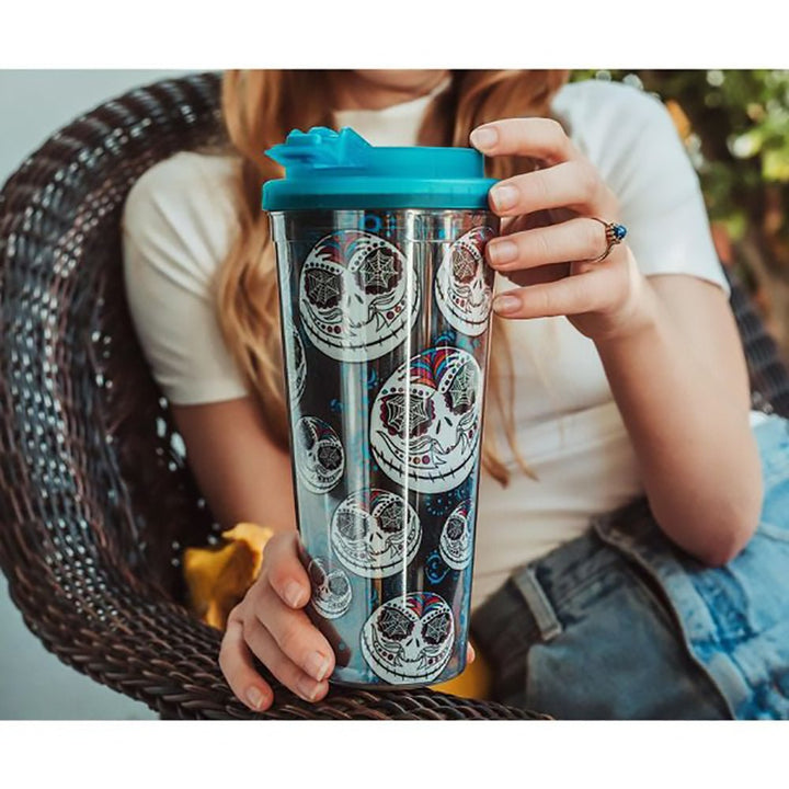 Nightmare Before Christmas Jack Sugar Skull Plastic Travel Tumbler - Shadow Anime