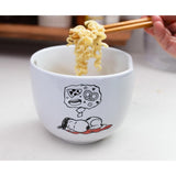 Peanuts Munch Time Ceramic Ramen Bowl With Wooden Chopsticks - Shadow Anime