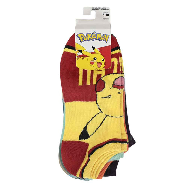 Pokemon Character Names Ankle Socks 6 Pair Set - Shadow Anime