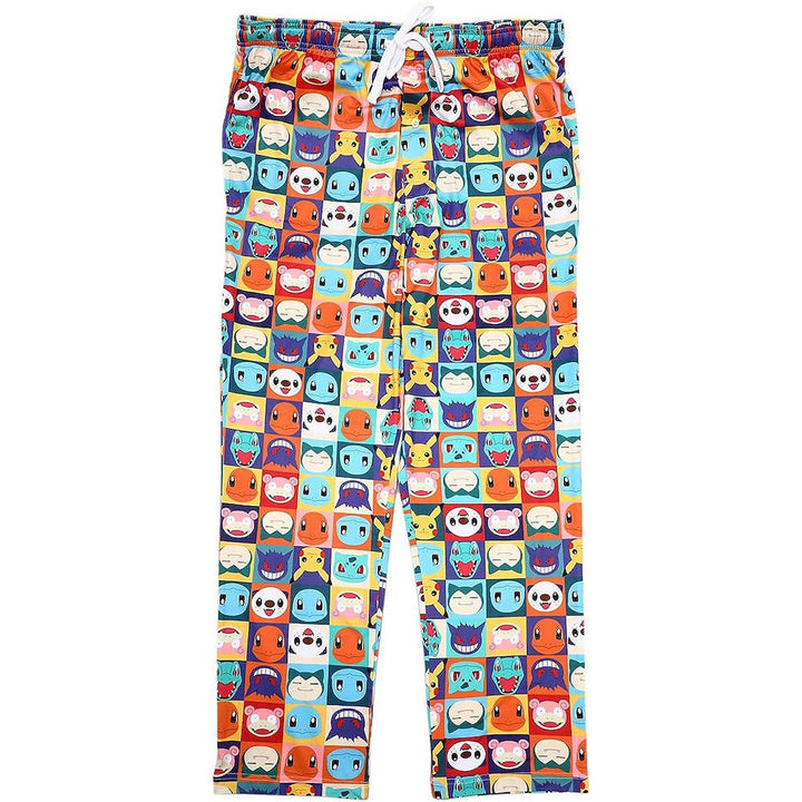 Pokemon Faces All Over Sleep Pajama Pants with Drawstring and Pockets - Shadow Anime