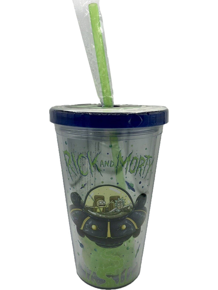 Rick and Morty Tumbler With Spaceship Ice Cubes - Shadow Anime