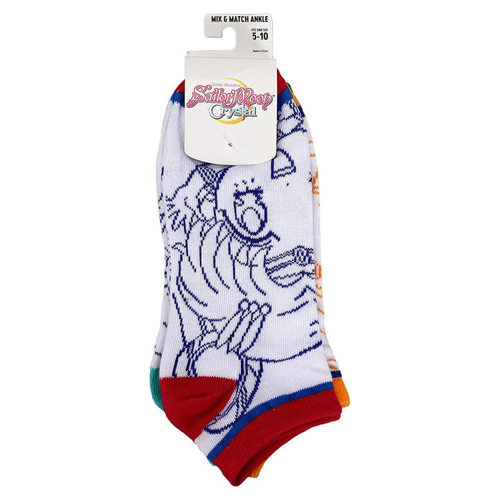 Sailor Moon Crystal Line Art Ankle Socks 5-Pack Set - Shadow Anime