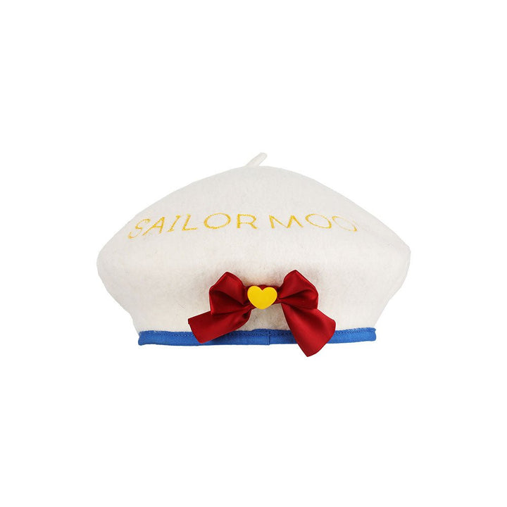 Sailor Moon Inspired Beret With Heart Bow & Cosmic Heart - Shadow Anime