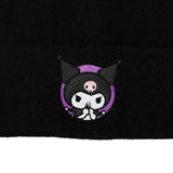 Sanrio Kuromi Embroidered Cuffed Beanie Hat - Shadow Anime