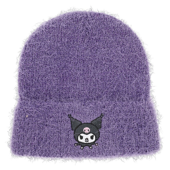 Sanrio Kuromi Fuzzy Purple Beanie Hat - Shadow Anime