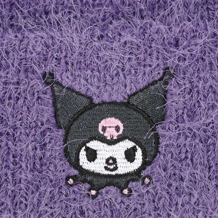 Sanrio Kuromi Fuzzy Purple Beanie Hat - Shadow Anime