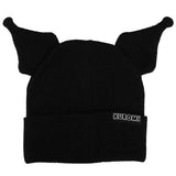 Sanrio Kuromi Skull Cuffed Beanie Hat With 3D Horns - Shadow Anime