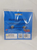 Back of Sonic the Hedgehog Classic Sonic Sneak and Pose lapel pin set of 2 packaging showing Great Eastern Entertainment licensing details SEGA copyright choking hazard warning and barcode