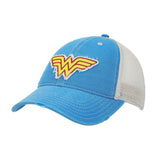 Wonder Woman Classic Logo Distressed Fabric Snapback Hat - Shadow Anime
