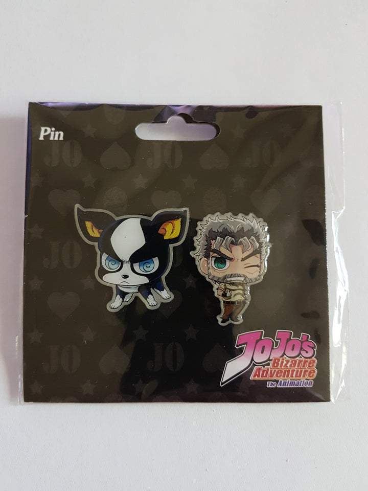 Jojo's Bizarre Adventure Iggy and Joseph Pins Front Shadow Anime