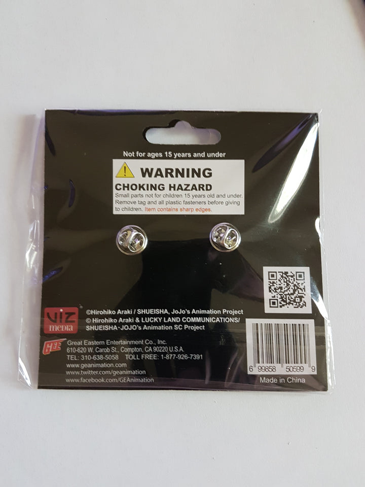Jojo's Bizarre Adventure Iggy and Joseph Pins Back Shadow Anime