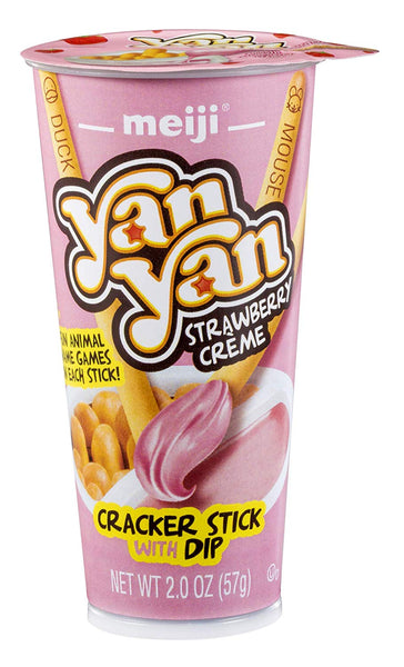 Meiji Yan Yan Strawberry Cream Biscuit Sticks W/ Dip 2 oz