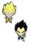Dragon Ball Z Super Saiyan Goku &amp; Vegeta Mini Pin's Lot de 2