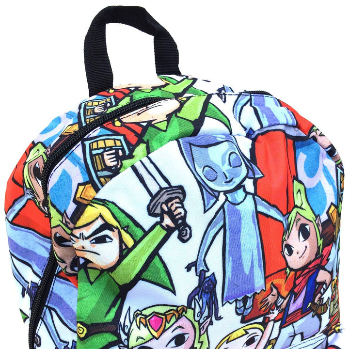 Legend of Zelda Chibi All Over 17" Backpack Bag Close Up