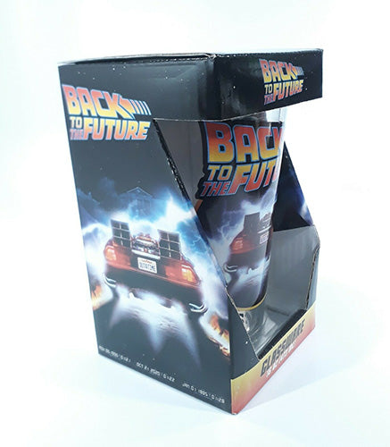 Back To The Future DeLorian Pint Glass 16 oz Left Side