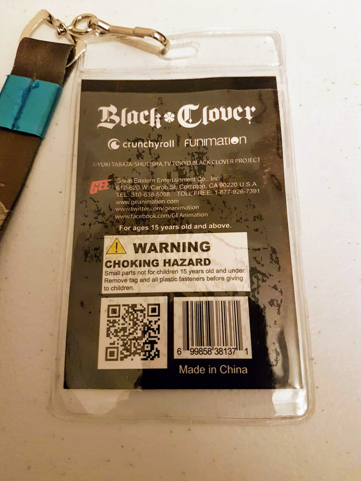 Black Clover Asta, Yuno & Yami Lanyard Back Close Up