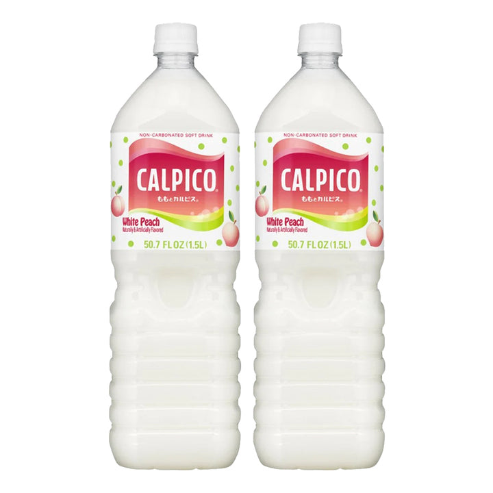 Calpico White Peach Flavor Non-Carbonated Soft Drink Soda 50.7oz 2 Pack