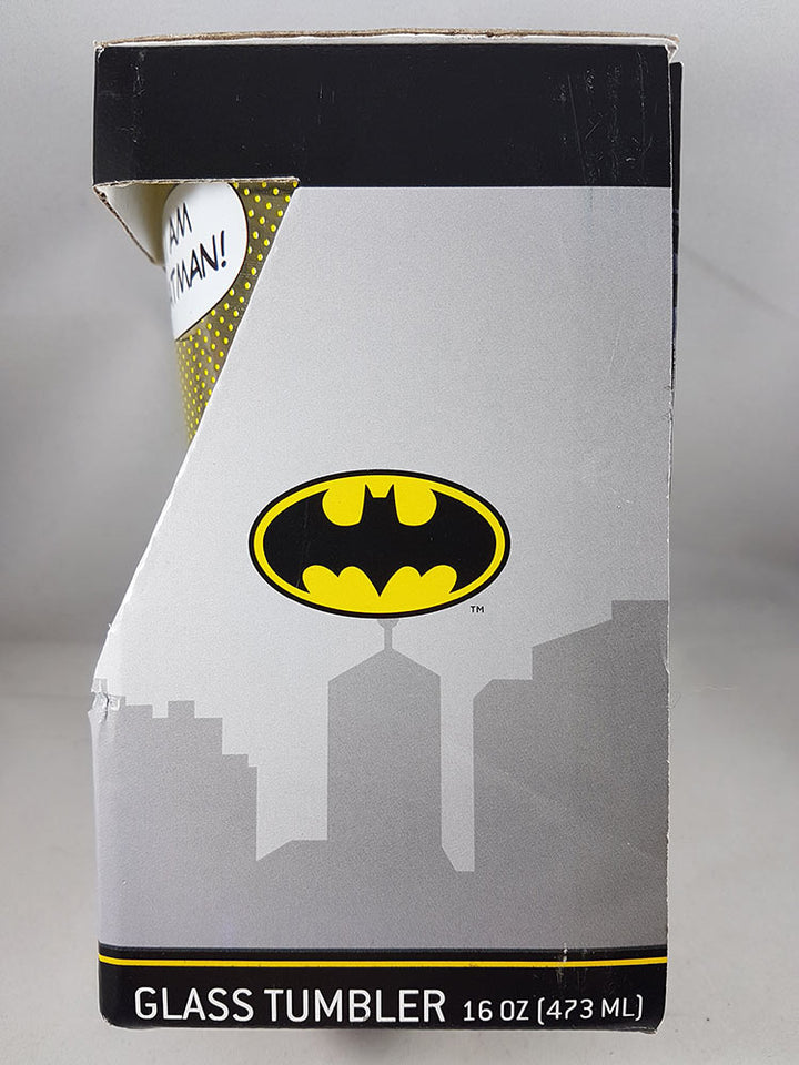 DC Comic Batman Pint Glass 16 oz Left Side