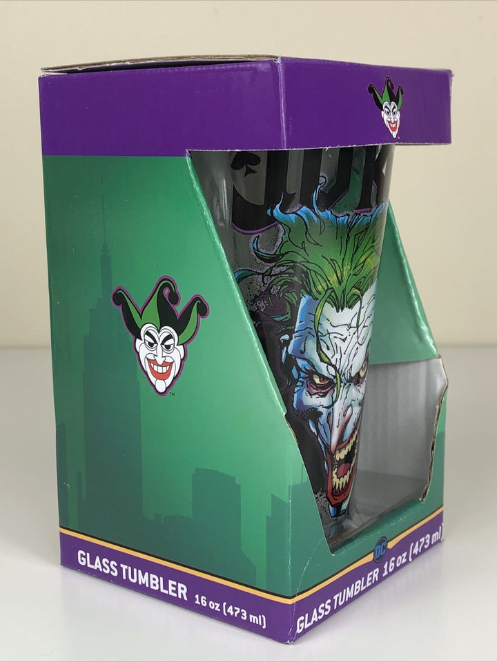 DC Comic Batman The Joker Pint Glass 16 oz Left Side