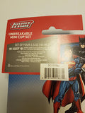 DC Justice League Unbreakable Mini Collectible Cups 1.5 oz Back Close Up
