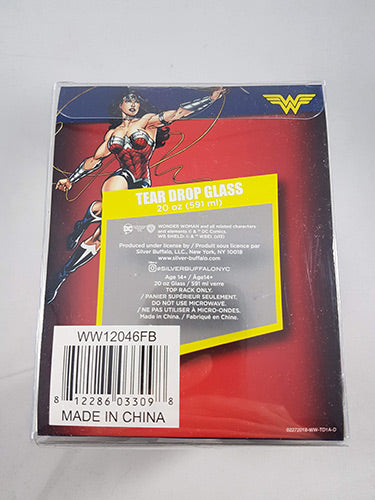 DC Wonder Woman Tear Drop Wine Glass 20 oz Back
