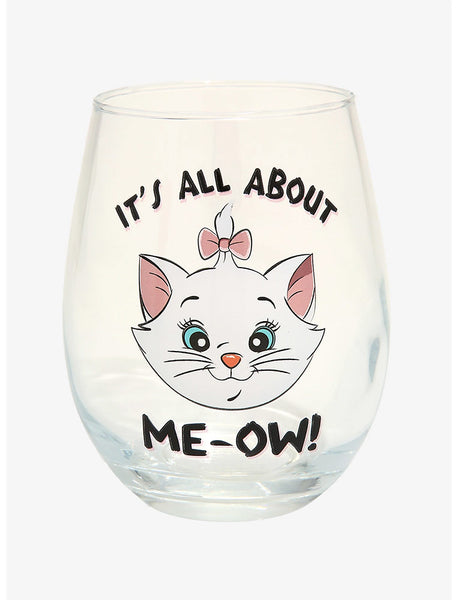 Disney Aristocats Marie It’s All About Me-Ow! Teardrop Wine Glass 20 oz Close Up