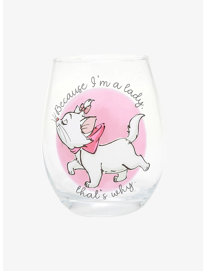 Disney Aristocats Marie Teardrop Wine Glass 20 oz Close Up