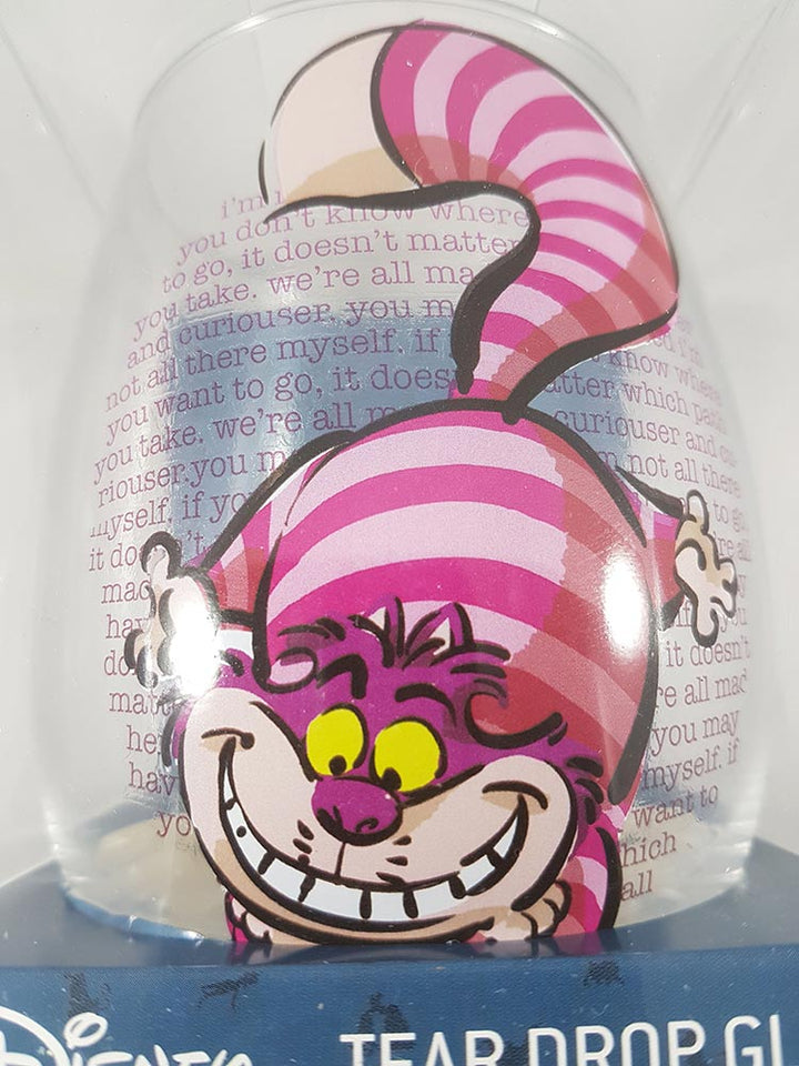 Disney Classics Alice In Wonderland Cheshire Cat Teardrop Wine Glass 20 oz Close Up