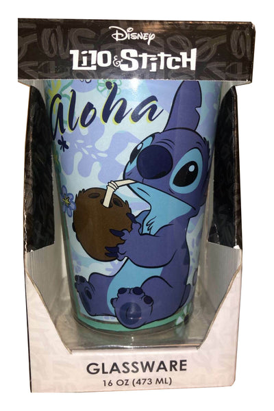 Disney Lilo &amp; Stitch Aloha Pint Glass 16 oz